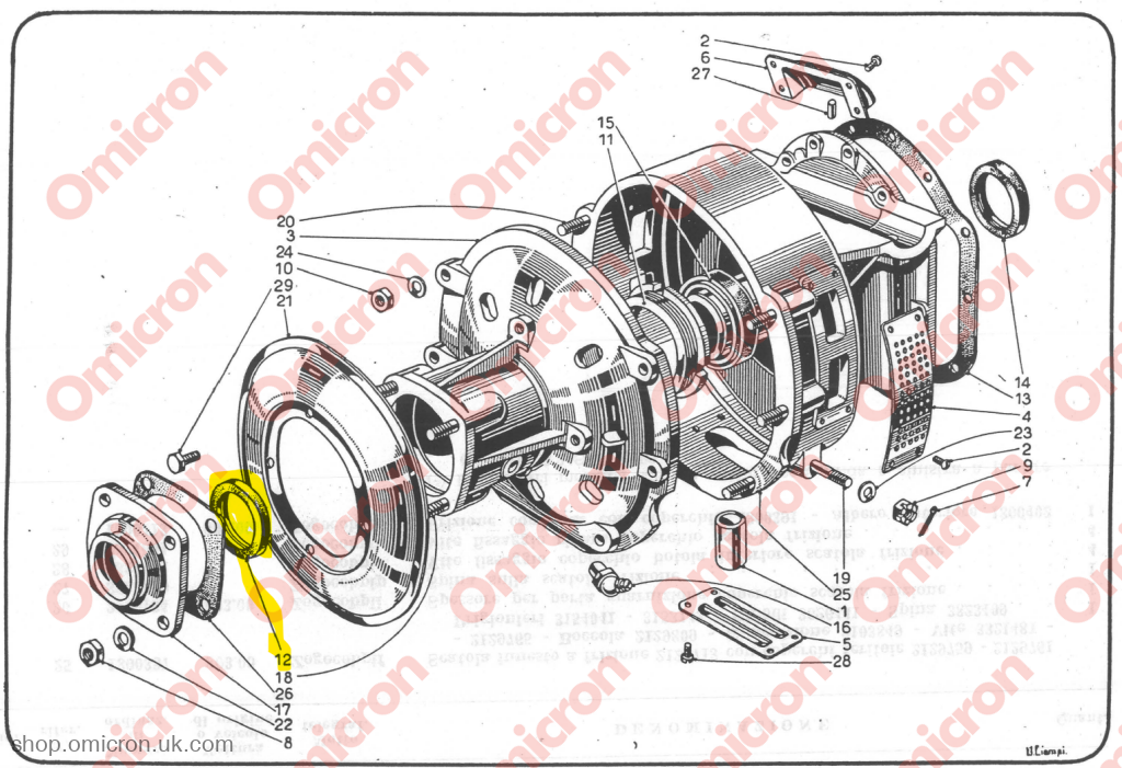 Aurelia Series 5-6 gearbox front input shaft seal clutch section - CLUTCHGEARBOXSEAL