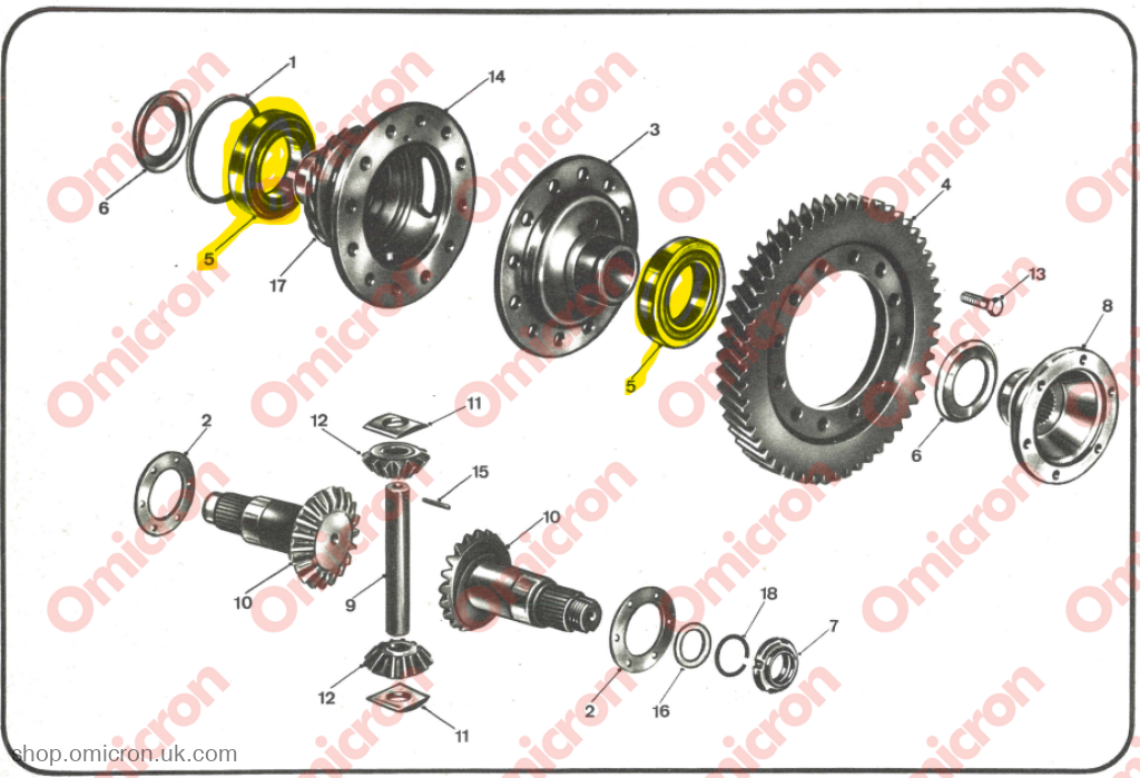 Beta / Montecarlo differential bearings (2 per gearbox) DIFFBEARING