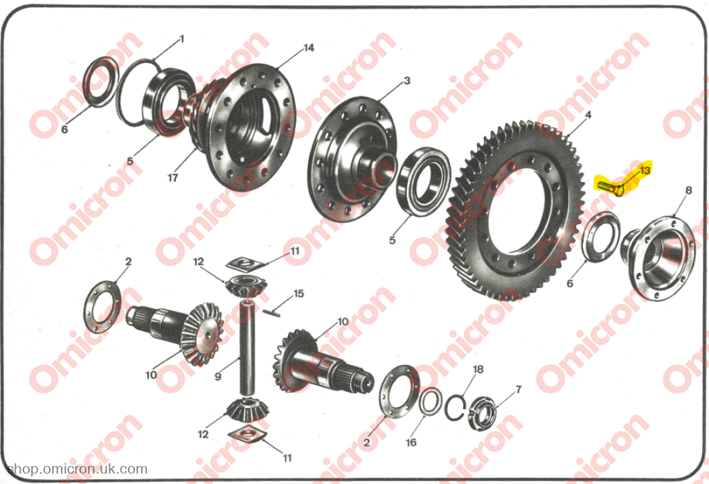 Beta / Montecarlo Differential Bolts CROWNWHEEL