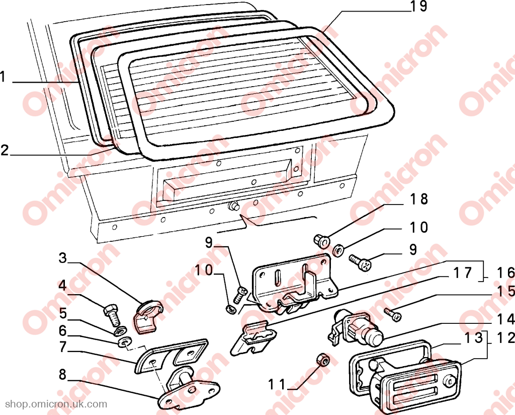 Delta screen seal (Rear) SCREENSEAL