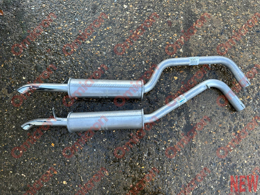 Flaminia Touring rear exhausts (Pair) MILD STEEL EXHAUST