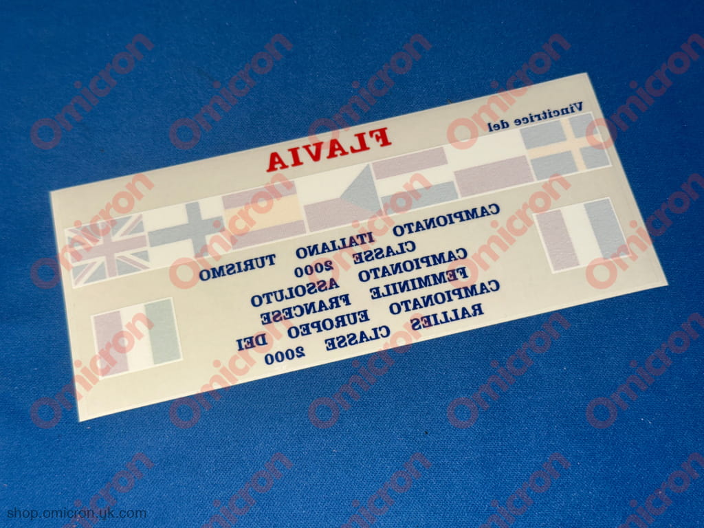 Flavia rear window sticker (rectangular) - celebrating competition success STICKER