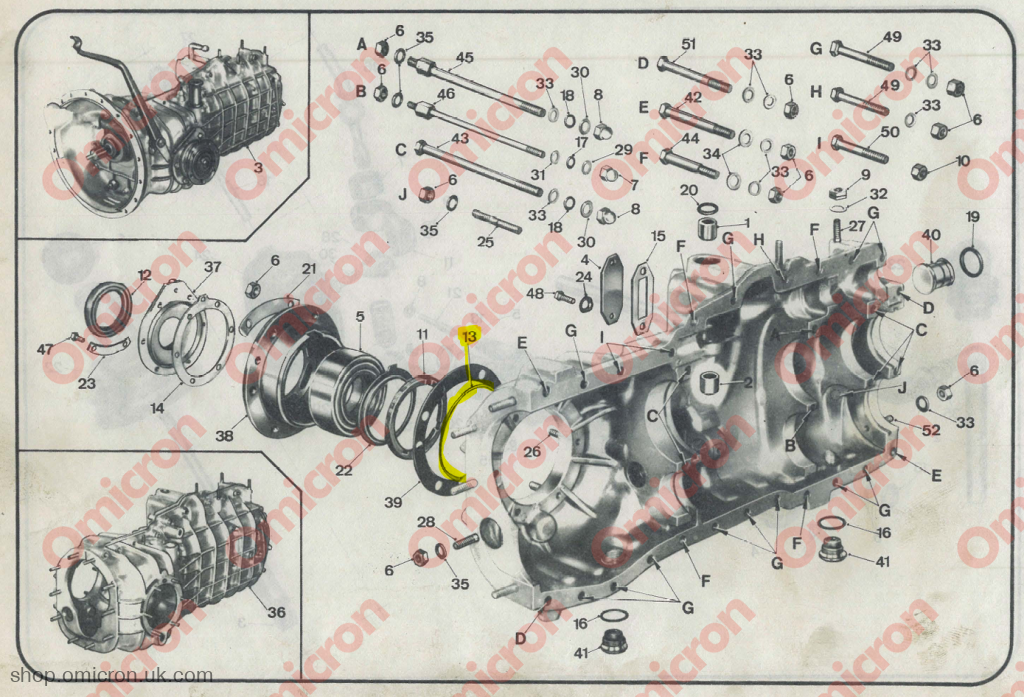 Fulvia/2000 5 speed gearbox RH output flange o-ring ORING