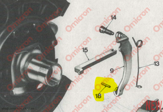 Fulvia early S2 handbrake lever cable retaining rollpin ROLLPIN