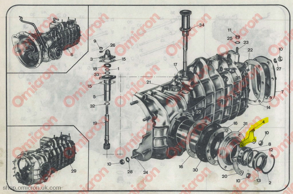 Fulvia S2 gearbox output flange LH locktab with clutch spring tab - LOCKTAB