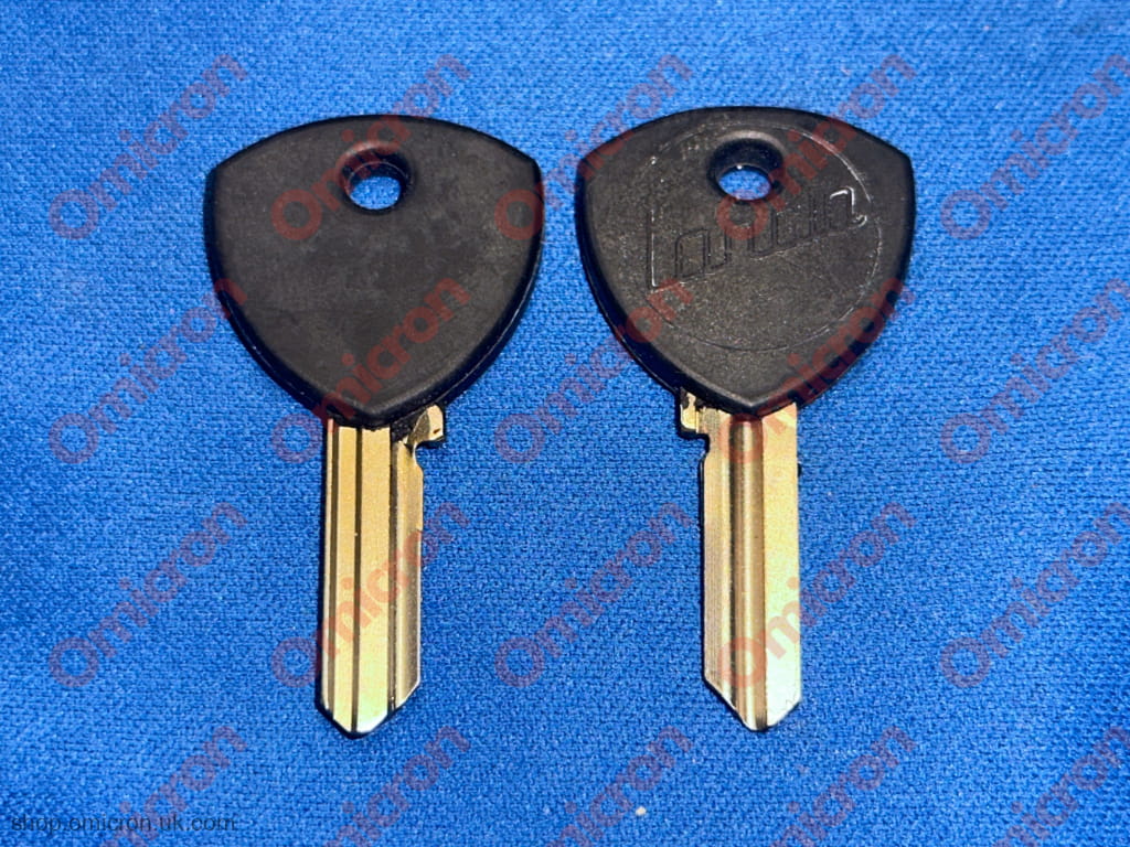 Lancia black & white key blanks Black head - Double Groove - without F KEYBLANK