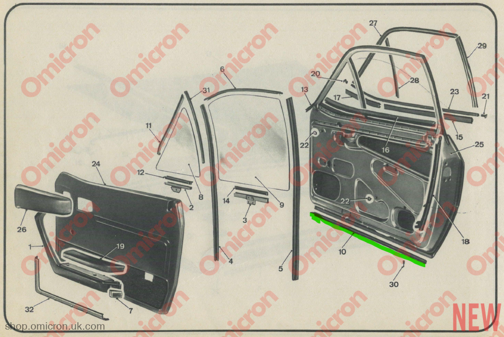 Montecarlo Lower door seals pair BODYSEAL