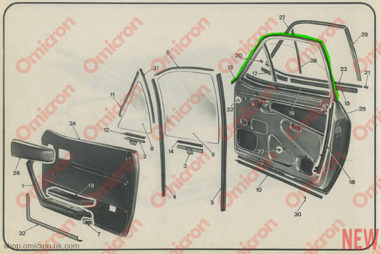 Montecarlo Upper door seal pair BODYSEAL