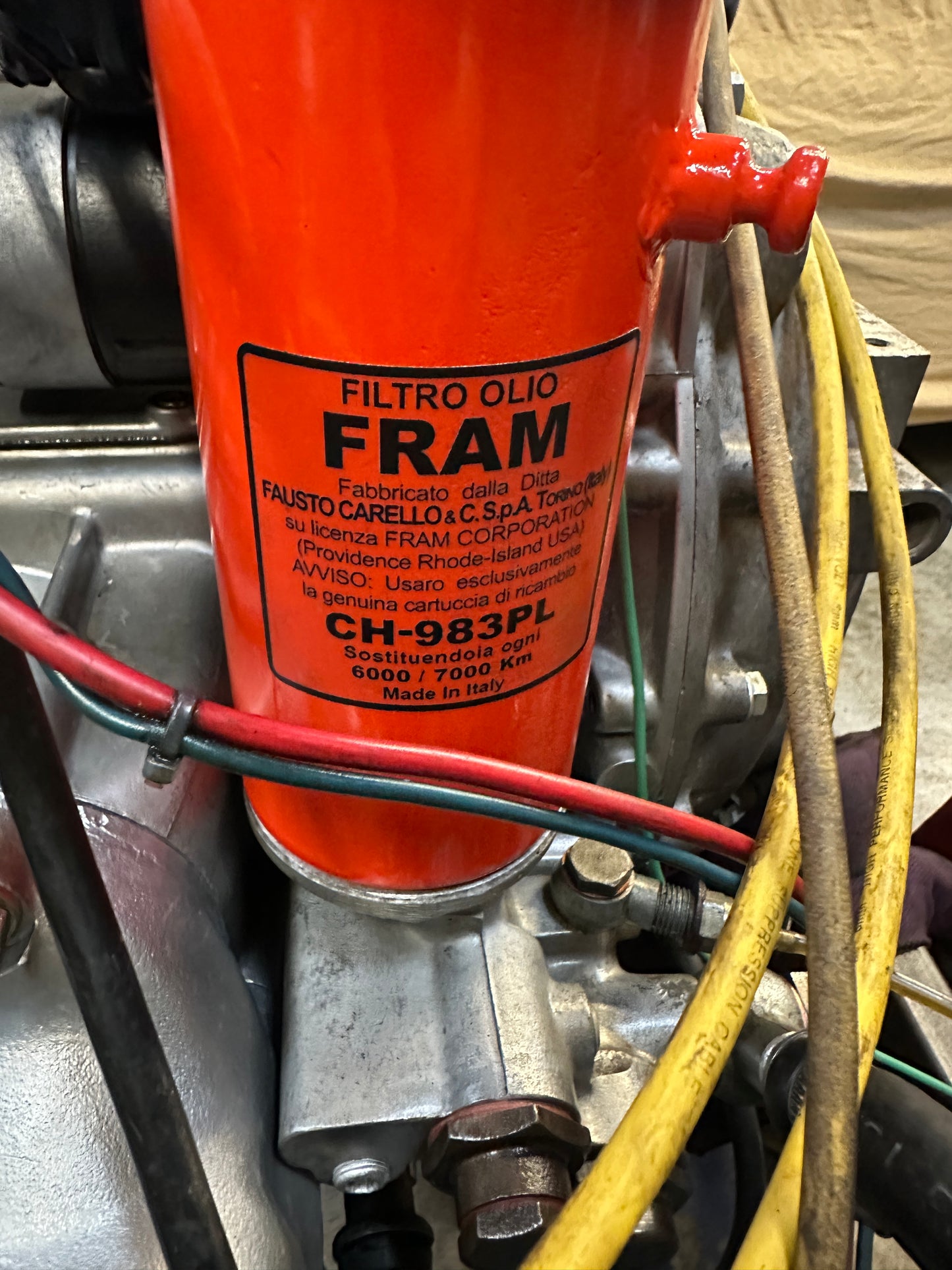 Flavia 815/819 (some) oil filter cartridge "FRAM" sticker