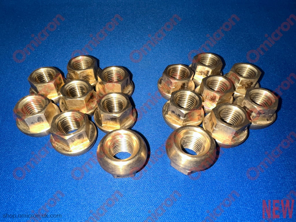 Aprilia Wheel Nut Sets (Brass Lh And Rh Threaded Nuts) Wheelnut