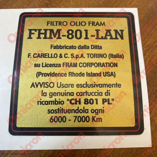 Aurelia oil filter housing sticker OILSTICKER