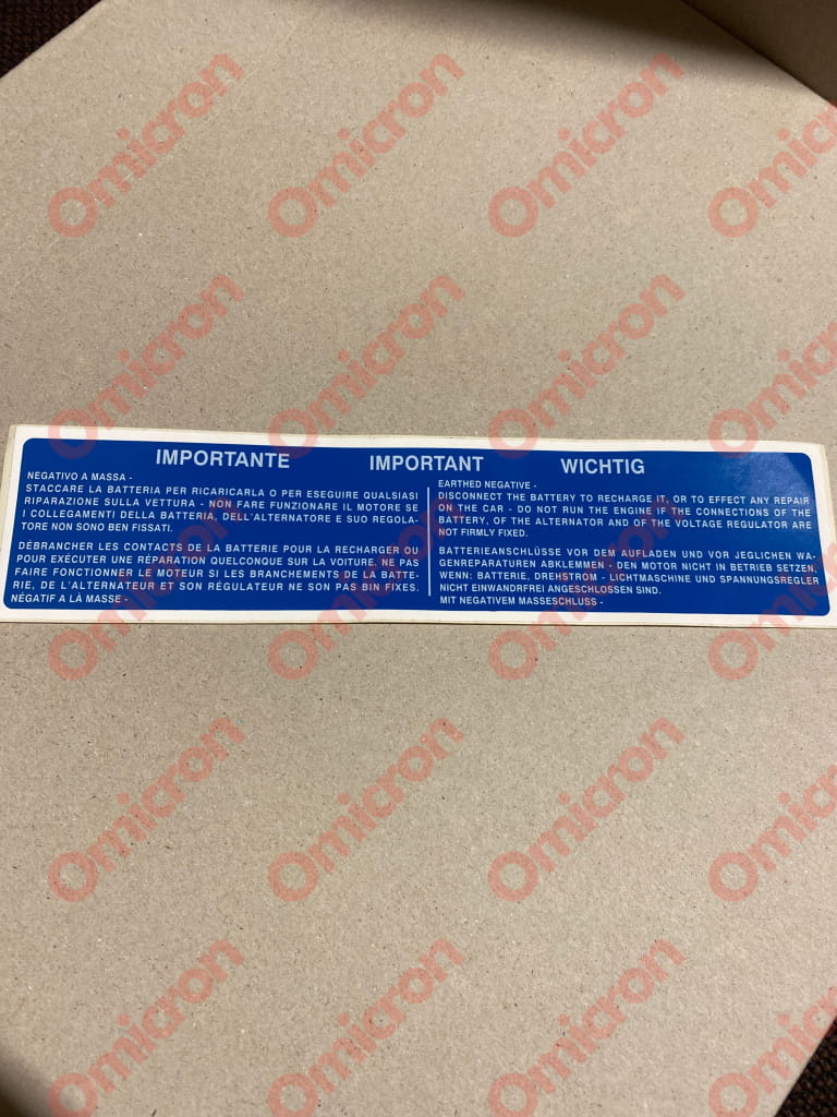 Beta Long Battery Warning Sticker Sticker