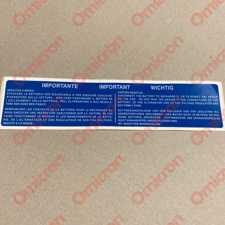 Beta Long Battery Warning Sticker Sticker