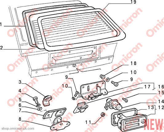 Delta screen seal (Rear) SCREENSEAL