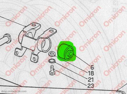 Fulvia S1 / Flavia rear damper top mount bush - DAMPERBUSH