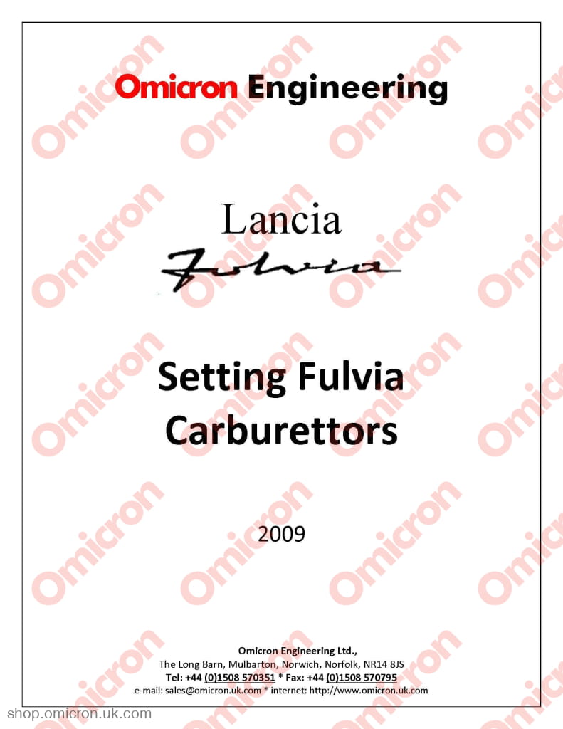 Solex Carburettor Setting Manual