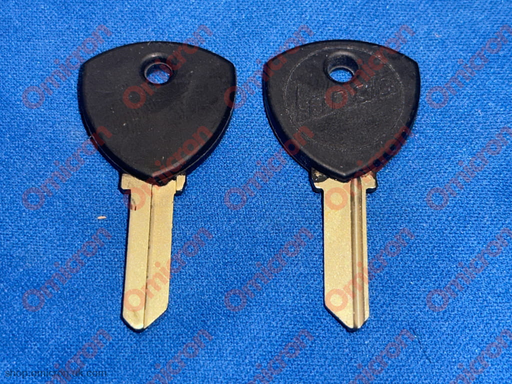Lancia black & white key blanks Black head - Single Groove - without F KEYBLANK