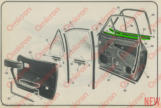 Montecarlo door glass scraper seal BODYSEAL