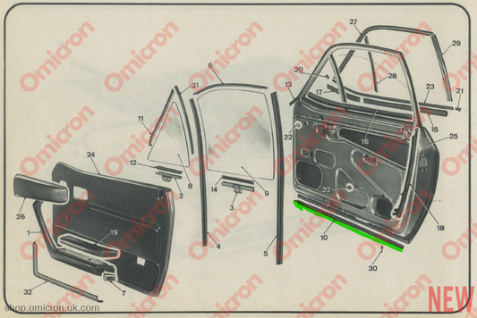 Montecarlo Lower door seals pair BODYSEAL