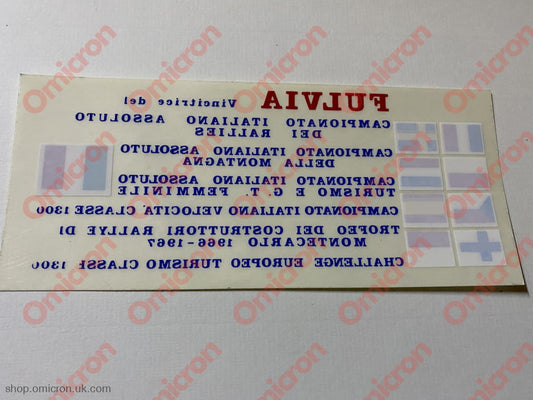 Sticker Fulvia Rear Window