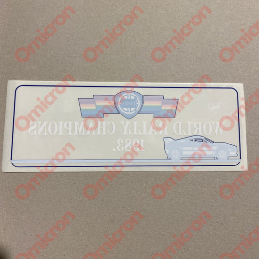 Sticker ’World Rally Champion 1983’’ Window Sticker Sticker