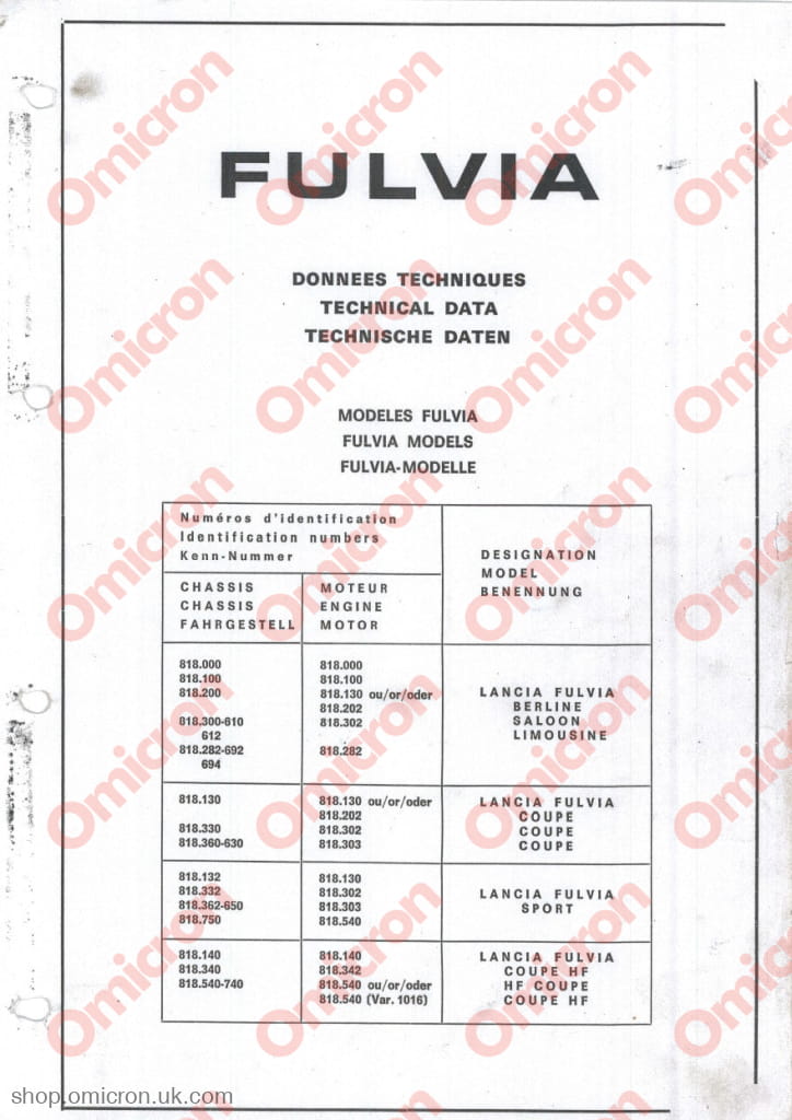 Technical Data Books – Omicron Engineering