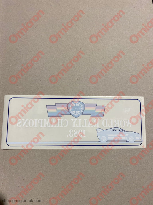 Sticker ’World Rally Champion 1983’’ Window Sticker Sticker